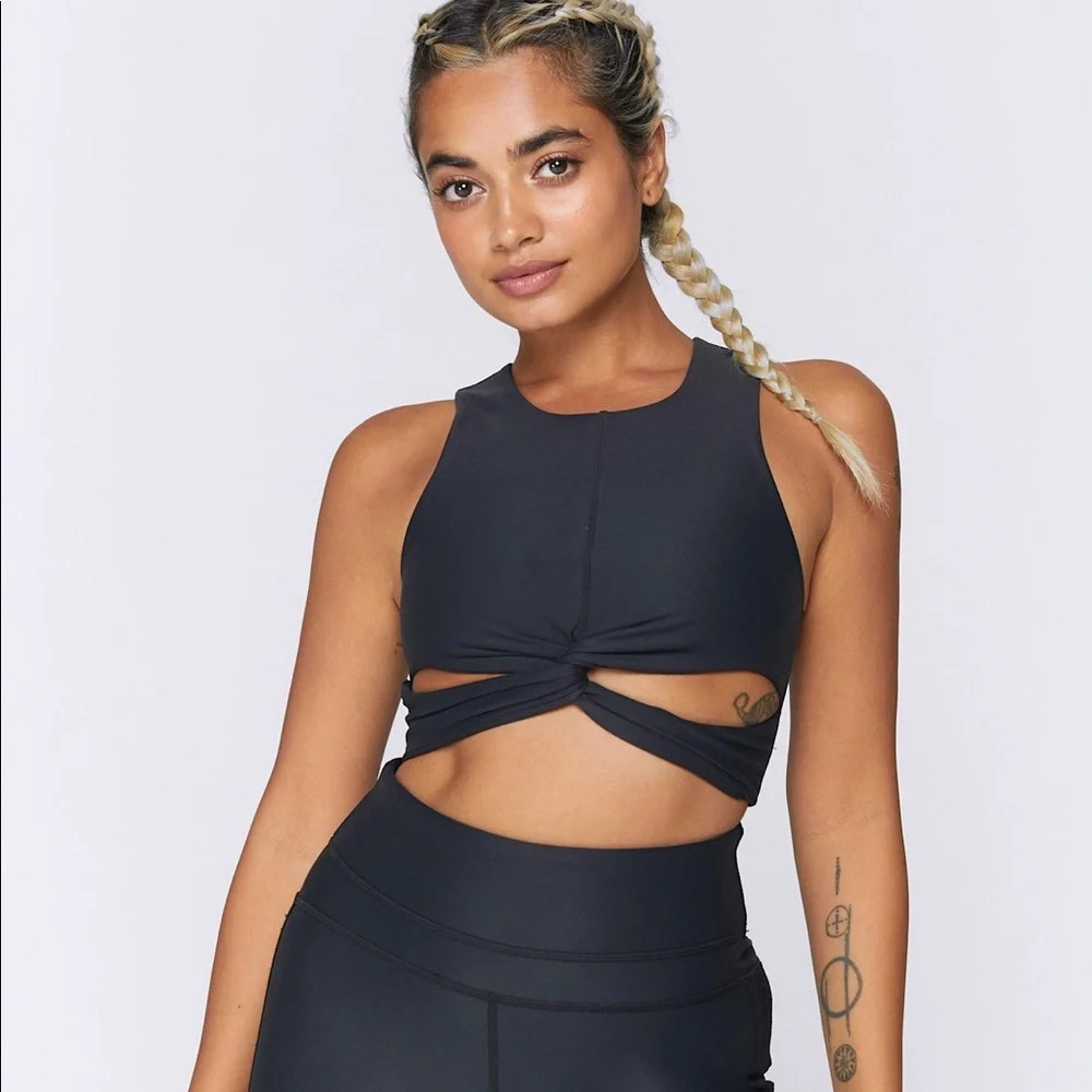 New spiritual gangster black cut out bra top